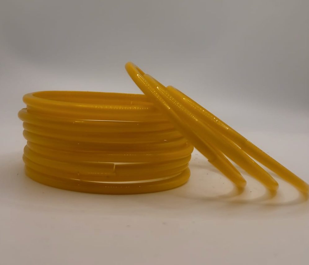 Glass Yellow Bangles (multiple sizes available)