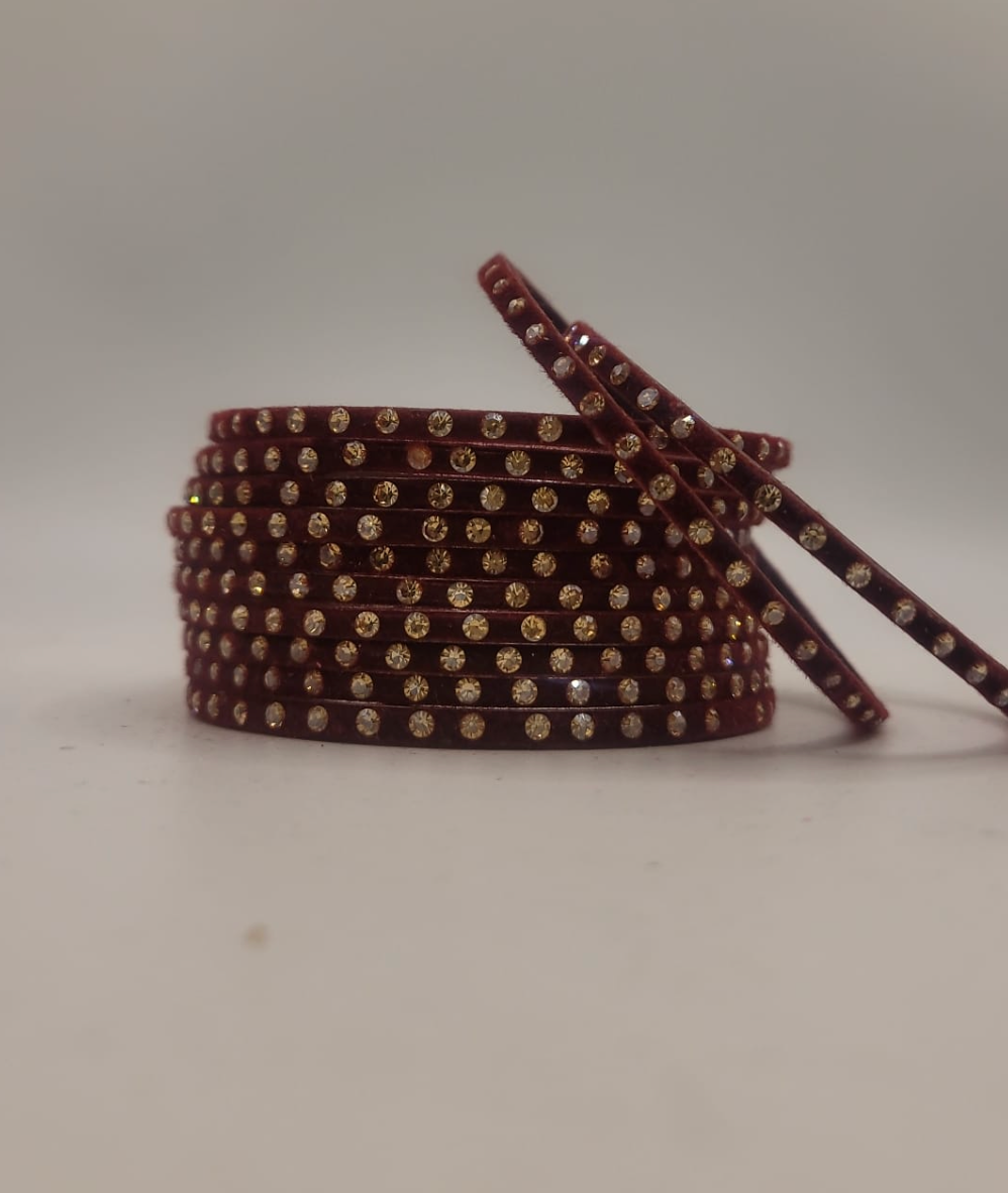 Maroon Gemstone Bangles