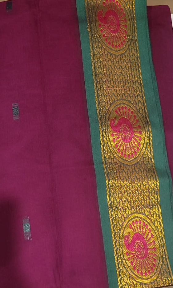 Butta Saree - Maroon and Green