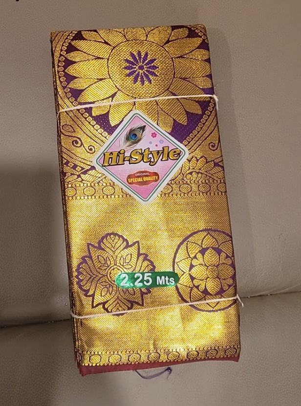 Hi.Style Ponnadai 2.25m - Purple and Gold