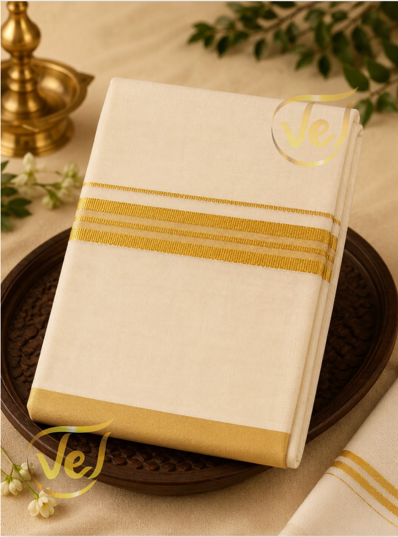 Ramajam Tissue Gold Jari Dhoti 2 metres