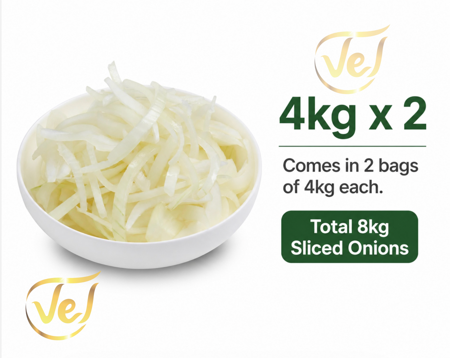Sliced Onions Fresh 4kg Bag | 48-Hour Pre-Order | Please Provide Pickup or Delivery Date