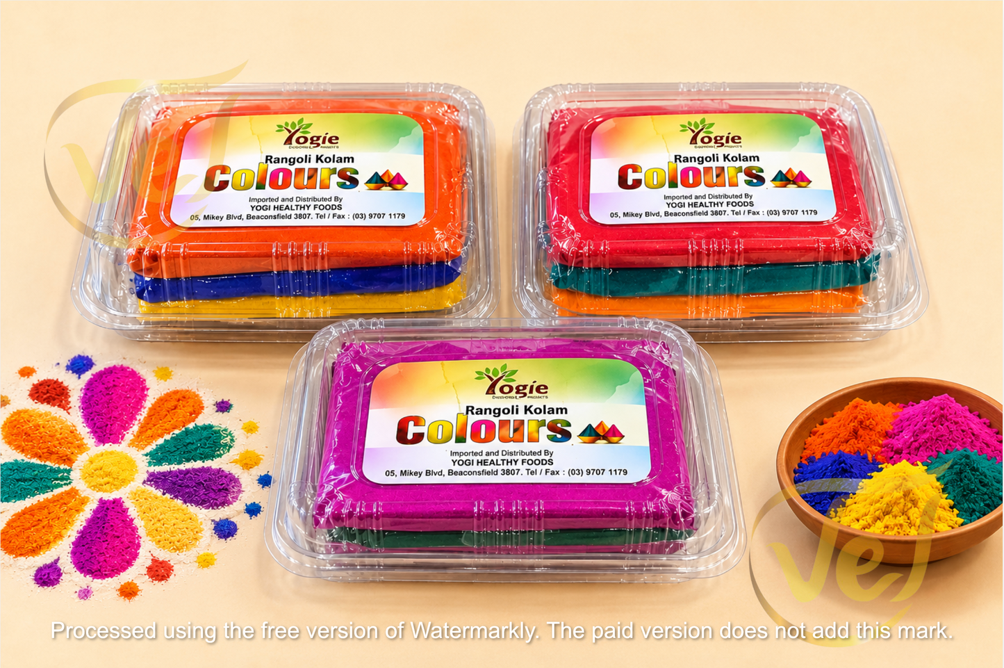 Yogie Jigina Colour Kolam Powder - Assorted