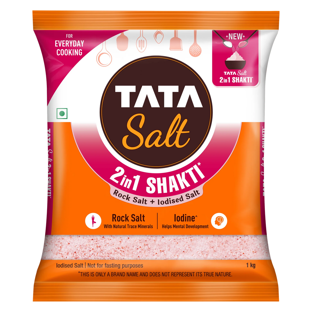 Tata Salt 2In1 Shakti 1Kg Lodised Salt + Rock Salt