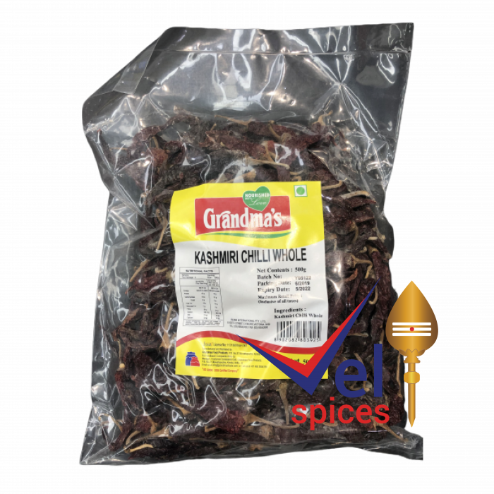 Grandmas Kashmiri Chilli Whole 500G