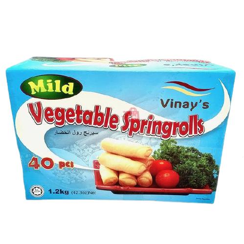 Vinay Vege Spring Rolls Mild 1.28Kg Frozen