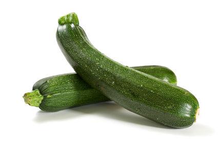two fresh zucchini isolated