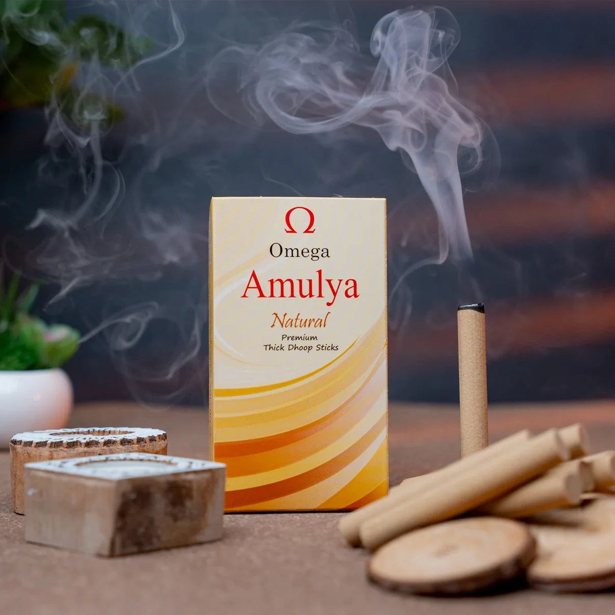 Omega Amulya Natural Premium Thick Dhoop Stick 10 sticks