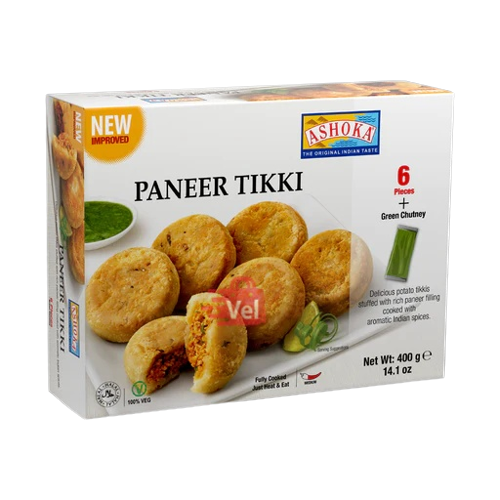Ashoka Paneer Tikki With Green Chutney 400G Frozen