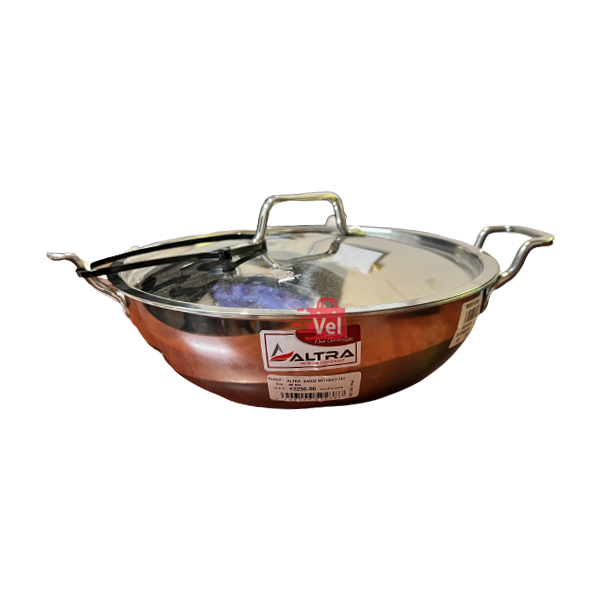Altra Stainless Steel Triply Kadai Size 26cm