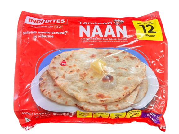 Indibites Tandoori Naan 960G frozen