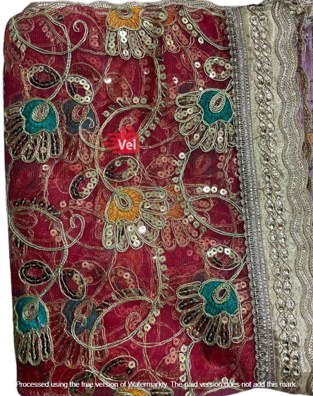 Pooja Mata Chunni (Long chunni full Net and full work)