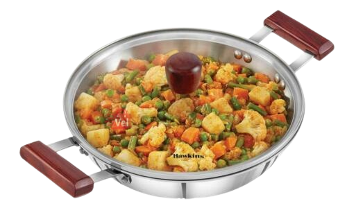 Hawkins Deep Stainless steel Karahi with Glass Lid 2.5lt