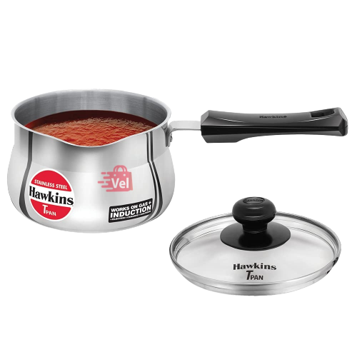 Hawkins Stainless Steel Tea Pan With Glass Lid 2Lt