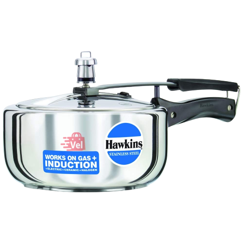 Hawkins Stainless Steel Wide Pressure Cooker 3Lt