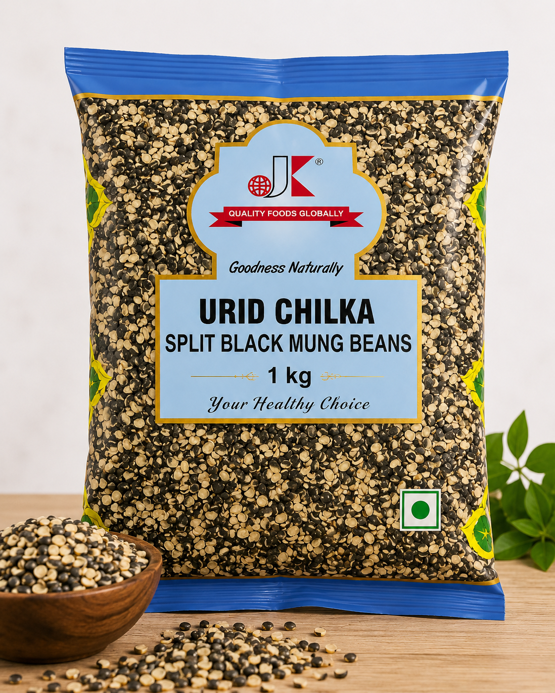 JK Urid Chilka Split Black Mung Beans 1kg - Price Freeze Frenzy - Online Sale Only