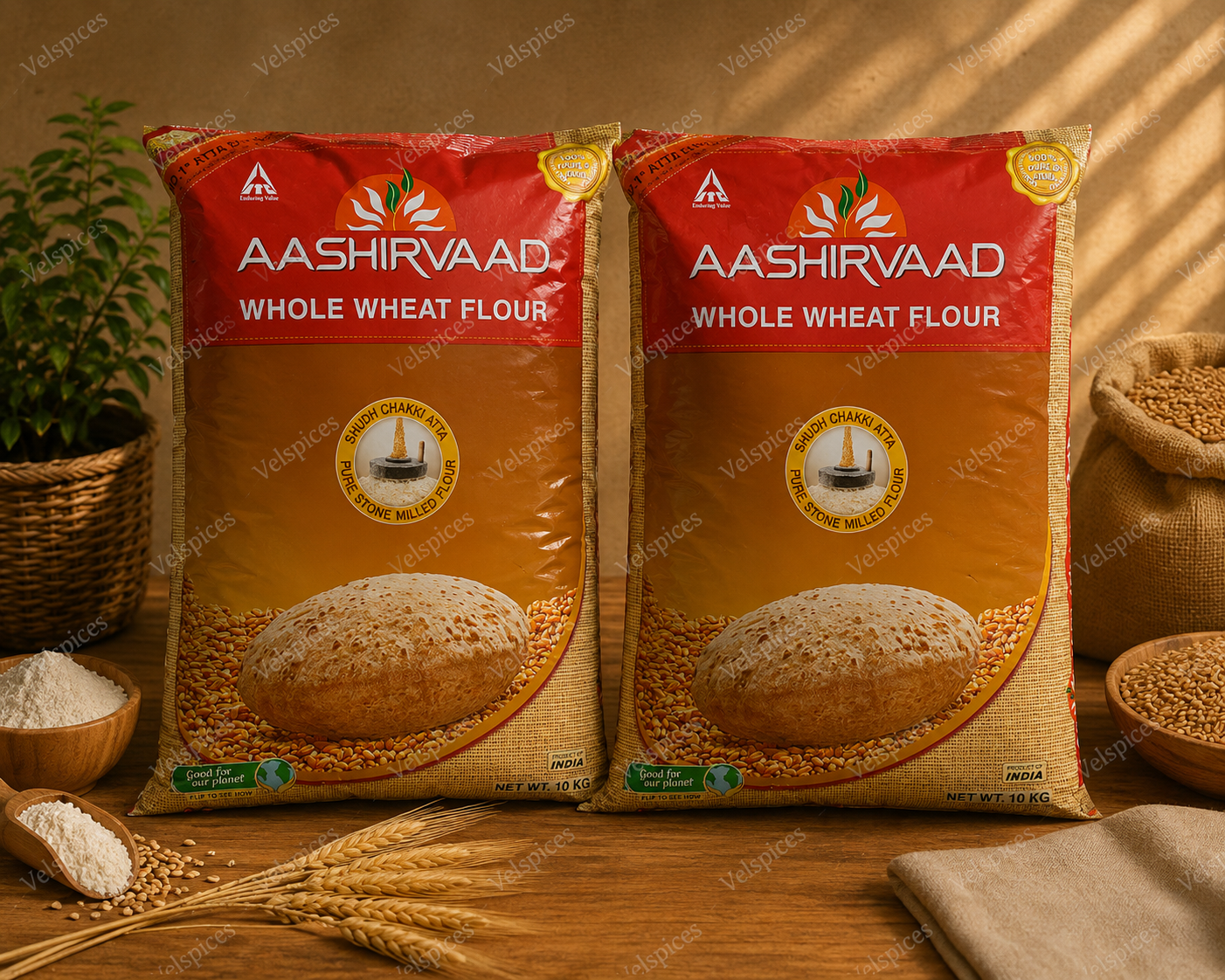 Aashirvaad Chakki Atta Whole Wheat Flour 20kg