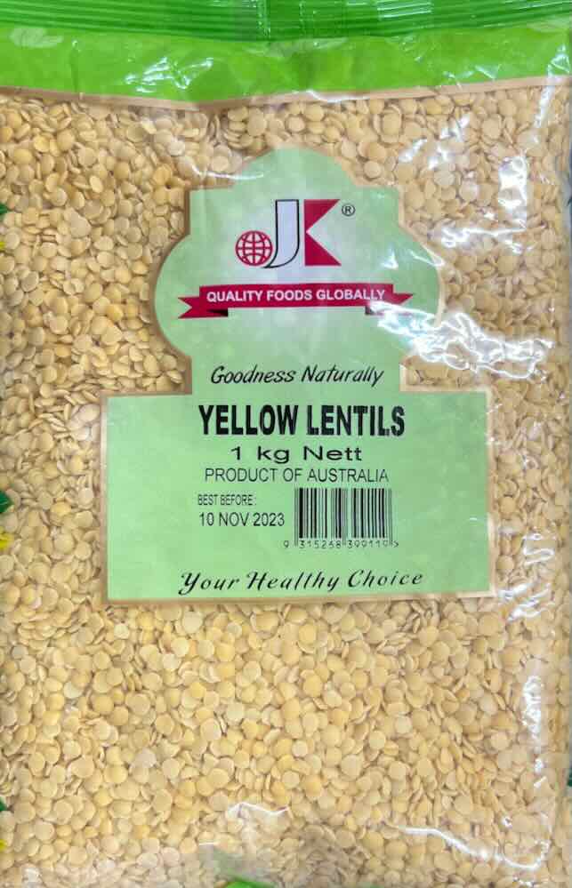 Jk Yellow Lentils 1Kg