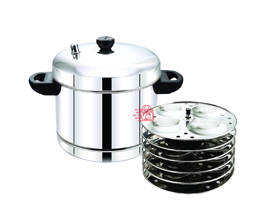Madhu Idli Cooker Stainless Steel 6 Plates