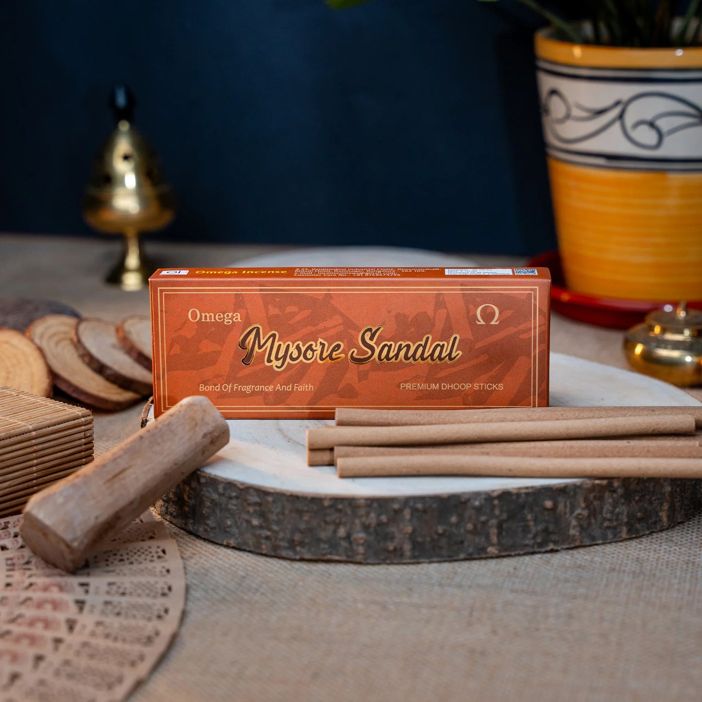 Omega Mysore Sandal Dhoop Pack (12 packets x 10sticks)