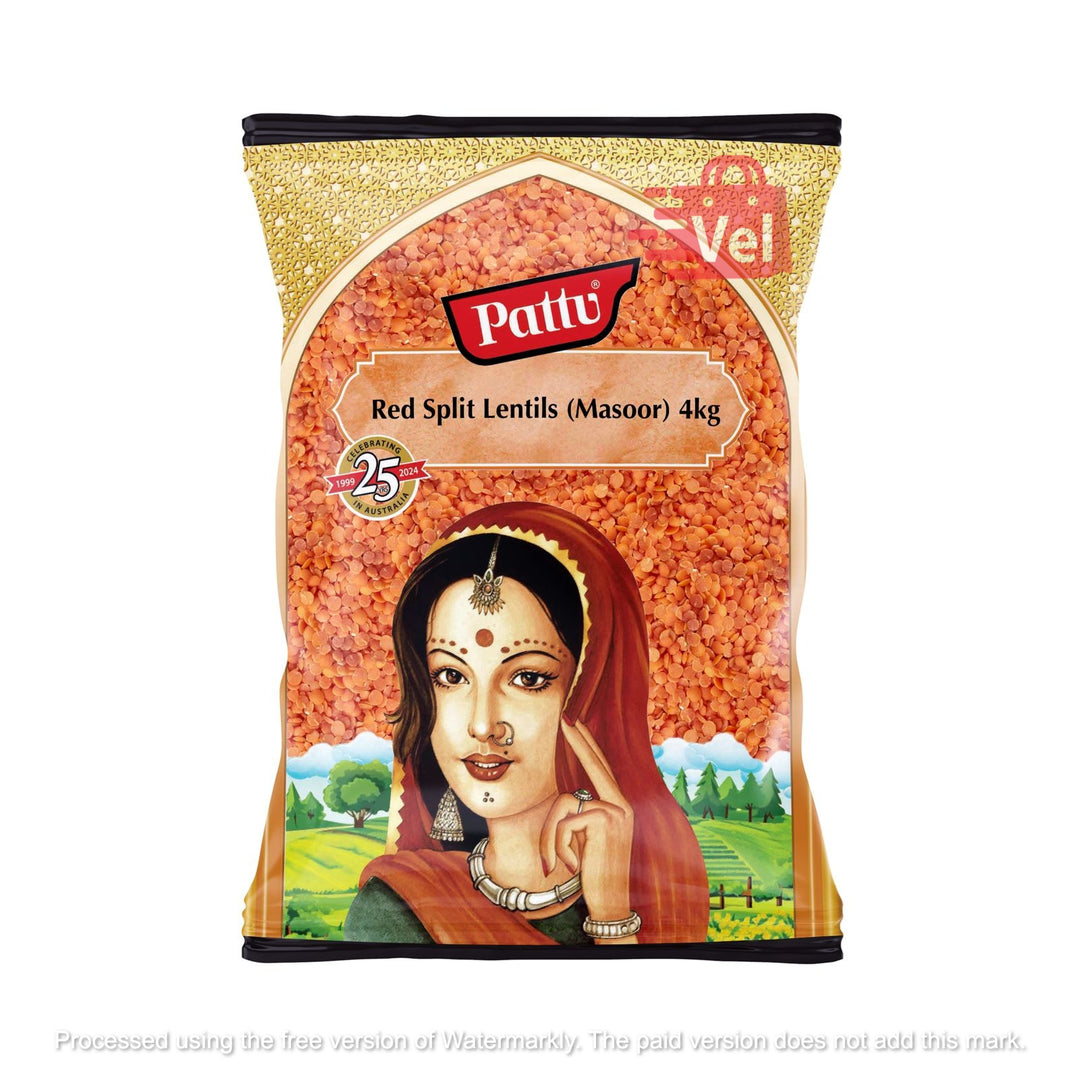 Pattu Red Split Lentils (Masoor) Dhall 4kg