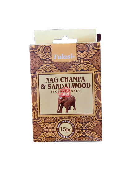 Tulasi Nag Champa Sandalwood Cones 15pcs