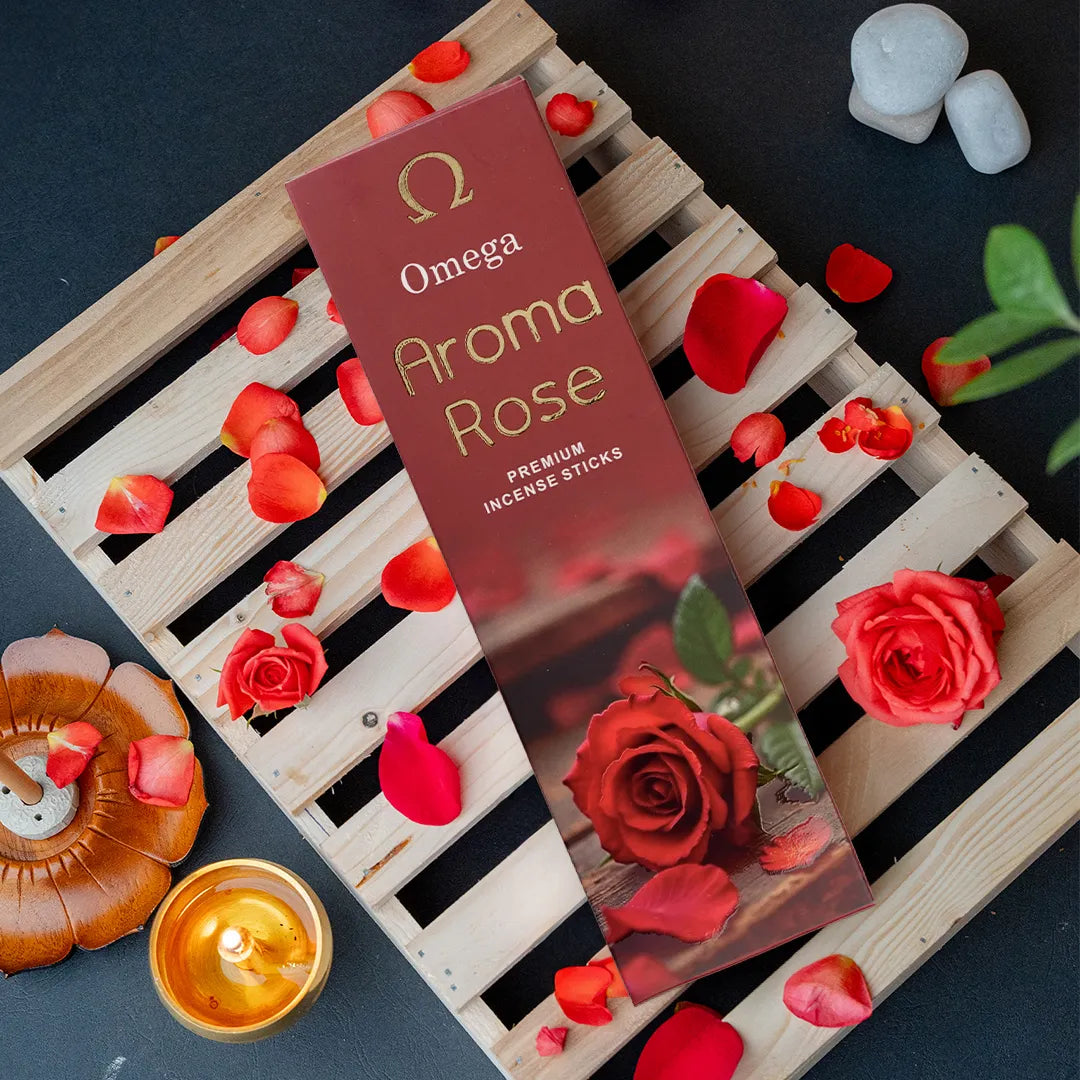 Omega Aroma Rose Incense Sticks 100G