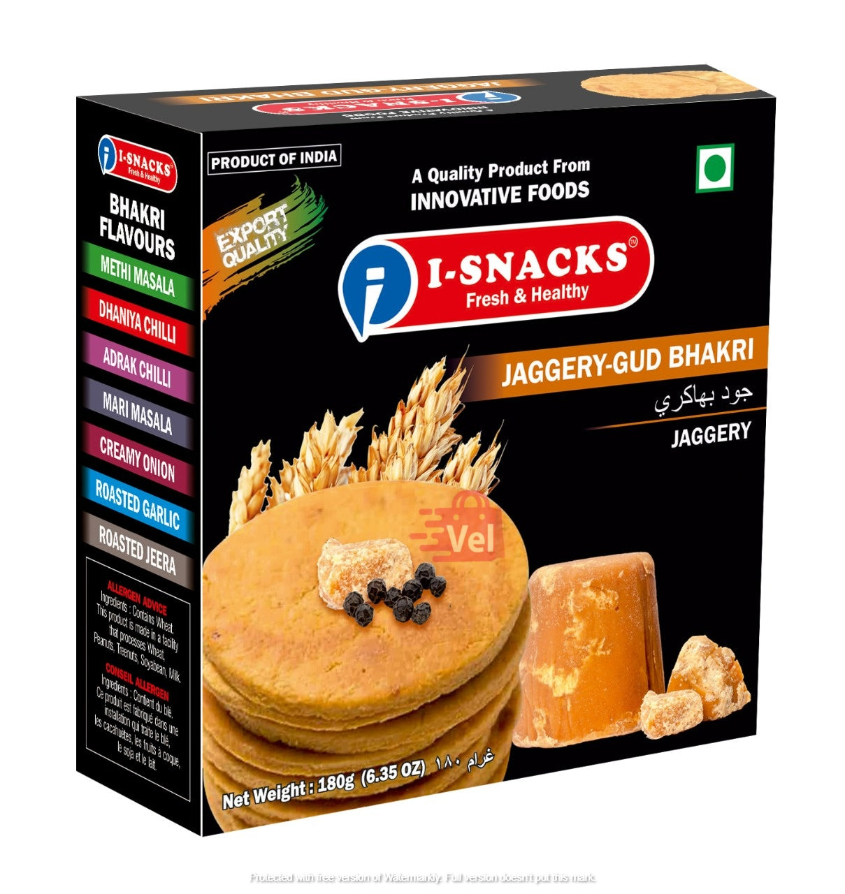 Isnacks Jaggery Gud Bhakri 180G