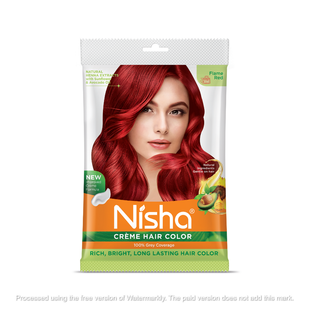 Nisha Creame Hair Colour Flame Red 30Ml
