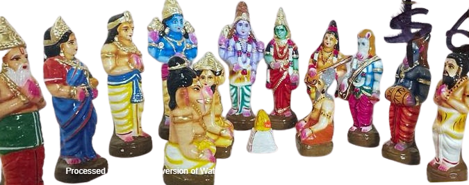 Meenakshi Kayanam  Set/ Dasa Avataram Golu Set/ Ten Incarnations Navarathri Dolls/ Kolu dolls/ Dasavatara Golu Bommai/ Dhasavataram Navaratri Set/ Ten Avatars Golu Dolls/ Dasa Avatars Navarathri Set/ Navarathri golu dolls