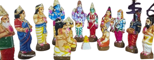 Meenakshi Kayanam  Set/ Dasa Avataram Golu Set/ Ten Incarnations Navarathri Dolls/ Kolu dolls/ Dasavatara Golu Bommai/ Dhasavataram Navaratri Set/ Ten Avatars Golu Dolls/ Dasa Avatars Navarathri Set/ Navarathri golu dolls