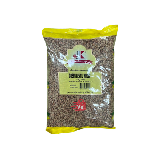 Jk Green Lentils Whole 1Kg