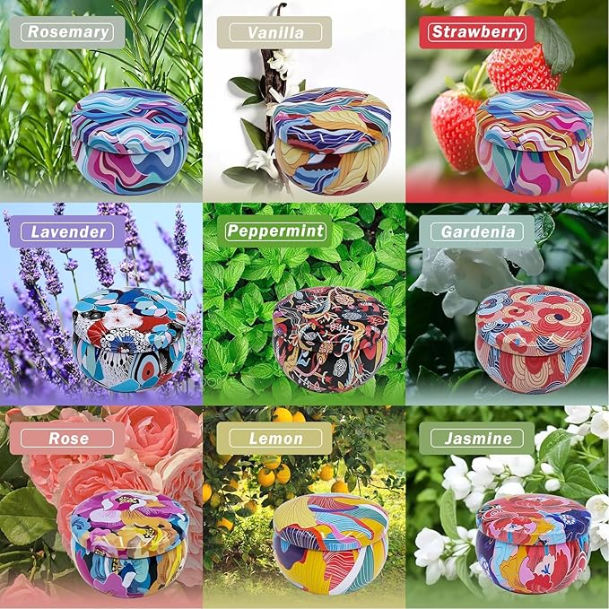 Diwali Scented Candle Gift Set – 9 Pack Candles in Festive (Vanilla, Jasmine, Strawberry, Gardenia, Mint, Rose, Lemon, Lavender & Rosemary)