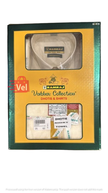 Ramraj vaibhav collection Gold Dhothi, Shirt and Towel set