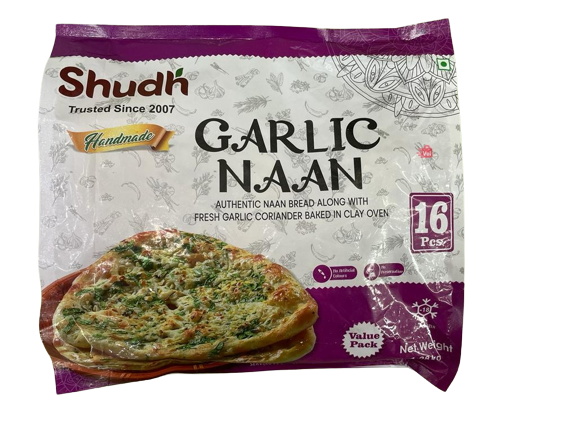 Shudh Garlic Naan Frozen 1.28Kg