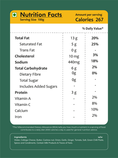 Bowl Ful Paneer Butter Masala 65G (Vegetarian)