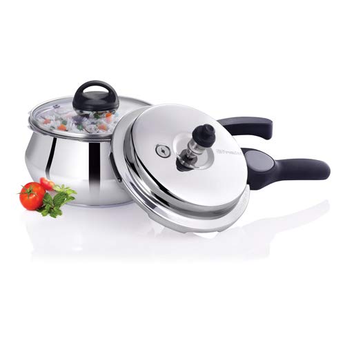 Premier Stainless Steel Pressure Cooker Handi With Glass 3L