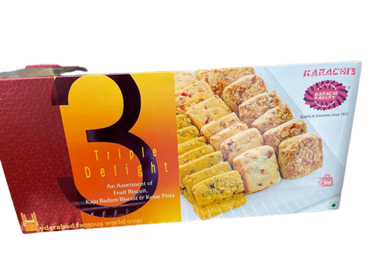 Karachi Triple Delight Fruit Kajubadam Kesarpista 600G