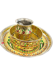 Karwa/Karva Chauth Thali Set Code 6Karva Chauth Decorative Pooja Thali Set Karwachauth Kalash, Diya Puja Thali for Home & Temple