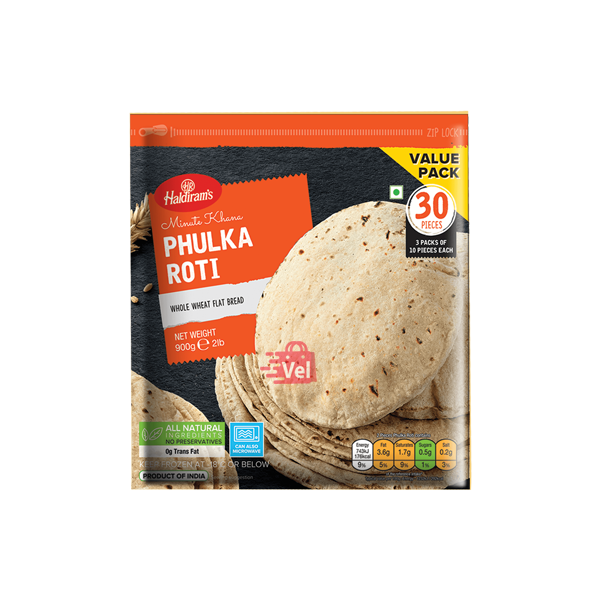 Haldirams Phulka Roti 30pcs 900G Frozen