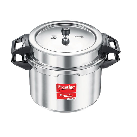 Prestige Popular Svachh Aluminium Pressure Cooker 20L | Controls Spillage|Metallic Safety Plug| Controlled Gasket-Release System
