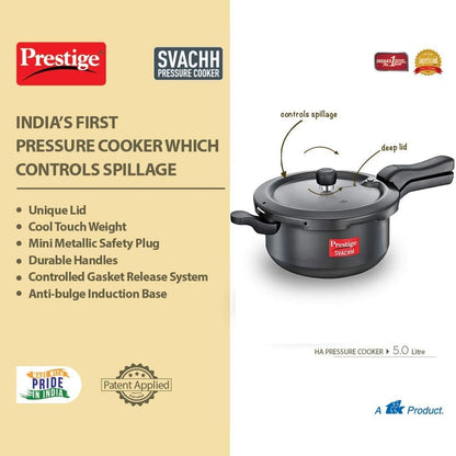 Prestige Svachh Hard Anodised Senior Deep Pan Cooker 5L