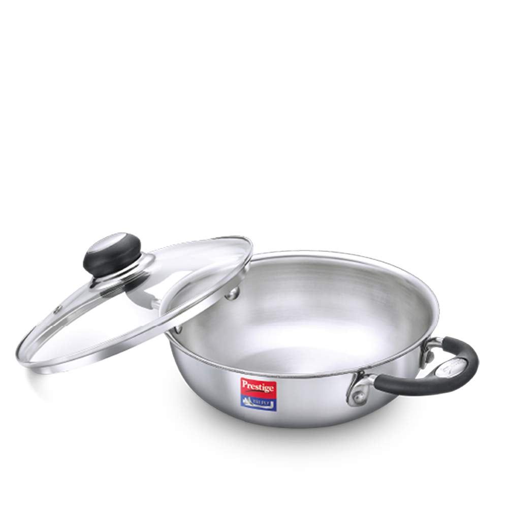 Prestige Triply Splendor Dia 26Cm Kadai With Glass Lid 3.25L