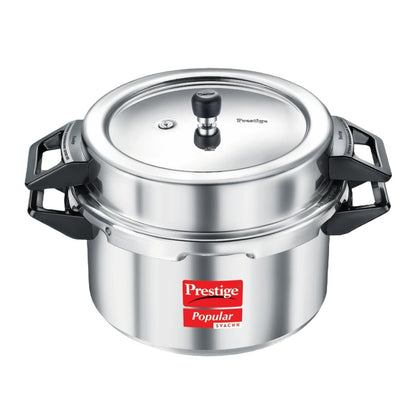 Prestige Popular Svachh Aluminium Pressure Cooker 16L| Controls Spillage |Metallic Safety Plug|Controlled Gasket-Release System