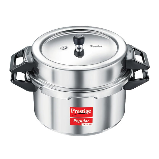 Prestige Popular Svachh Aluminium Pressure Cooker 16L| Controls Spillage |Metallic Safety Plug|Controlled Gasket-Release System