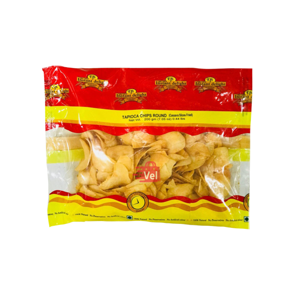 Instant Delight Tapioca Chips Round (Casava Slices Fried) 200G