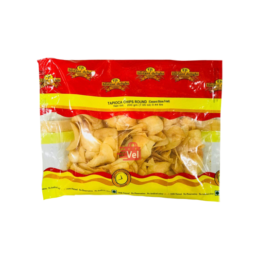 Instant Delight Tapioca Chips Round (Casava Slices Fried) 200G