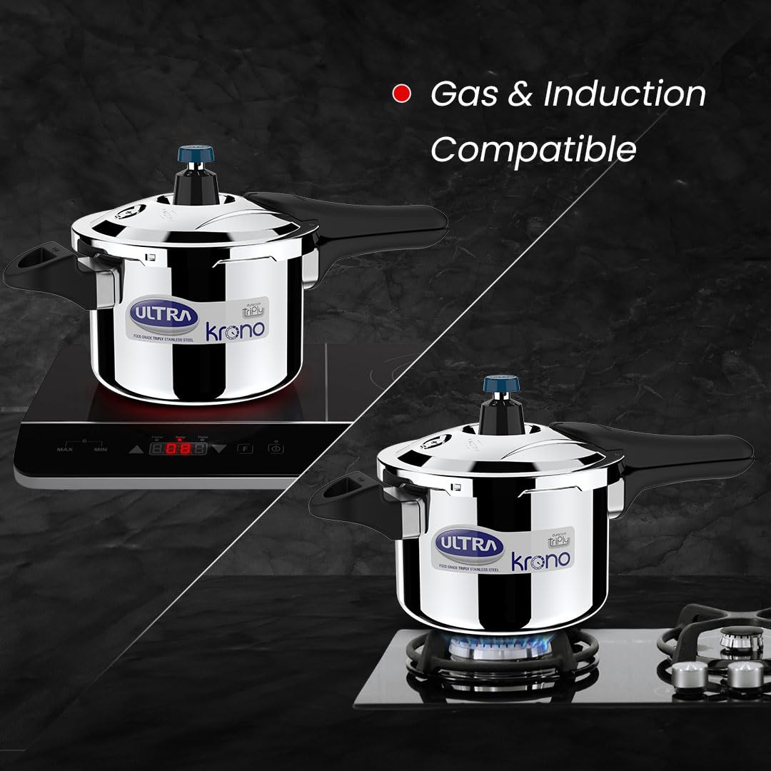 Ultra Duracook Triply Pressure Cooker Krono 3 Litre