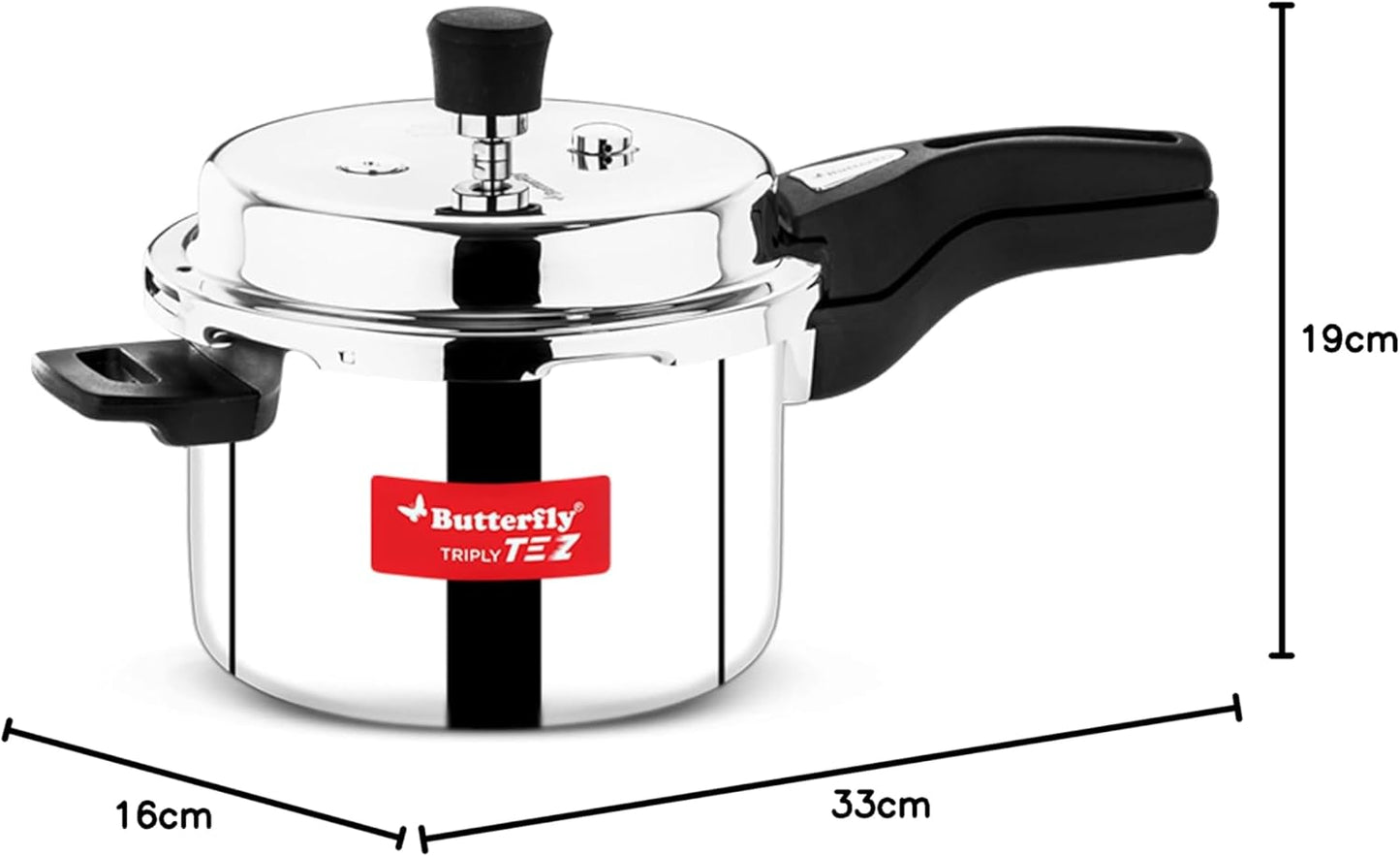 Butterfly Tez Triply Stainless Steel Pressure Cooker 3L