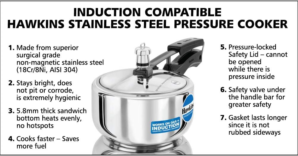 Hawkins Stainless Steel 2L Pressure Cooker